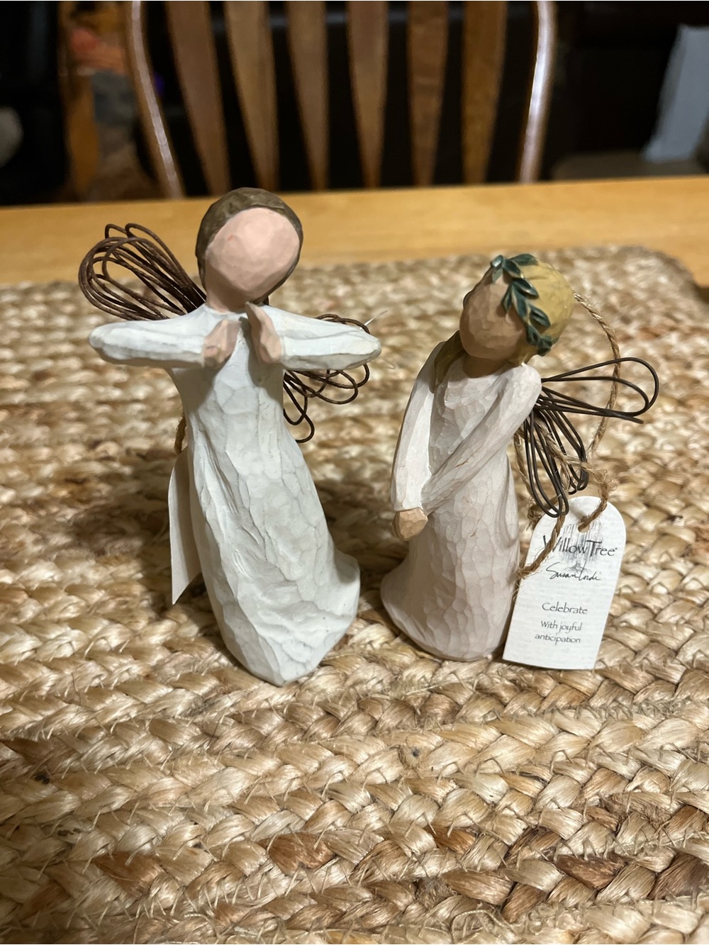 Willow Tree Angel Pair in Cream, Beige & Brown